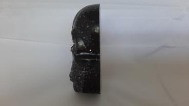 Smoky gray skull with silver glitter