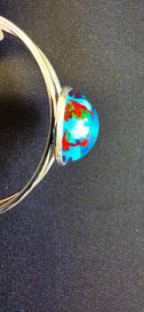 Bracelet with round cabochon blue