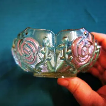 Handmade bowl with floral design