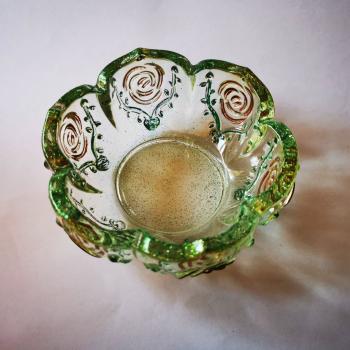 Handmade bowl with floral design