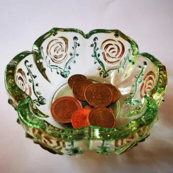 Handmade bowl with floral design