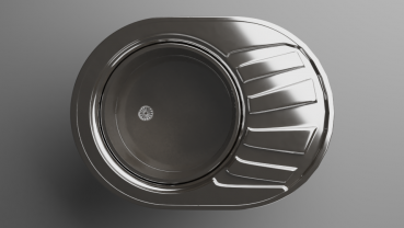 Mini round sink with draining board