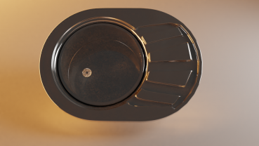 Mini round sink with draining board