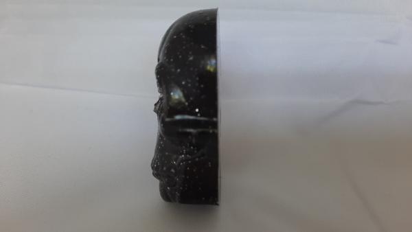 Smoky gray skull with silver glitter