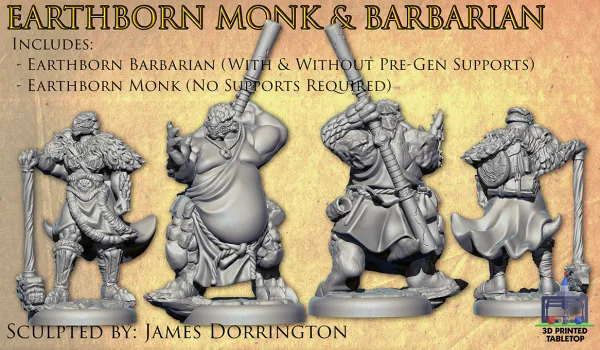 Dragonborn Earth Variant Barbarian and Monk Set