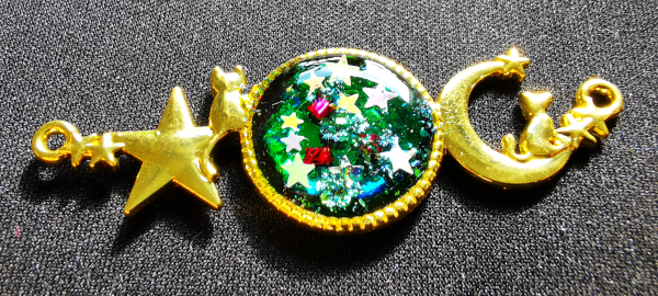 Katze auf dem Mond - Kettenanhänger