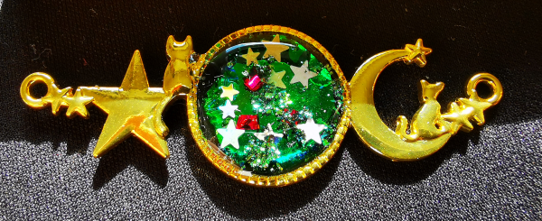 Katze auf dem Mond - Kettenanhänger