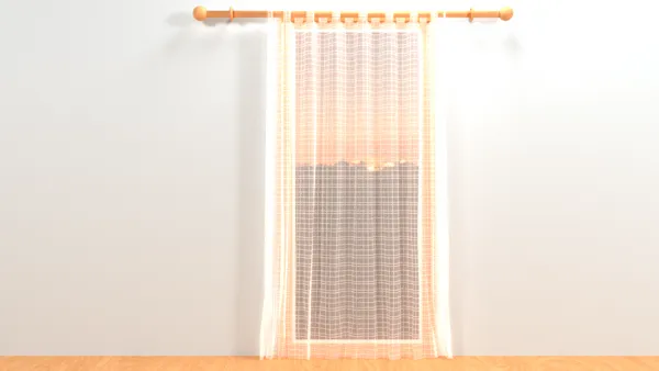 Curtain with curtain rod