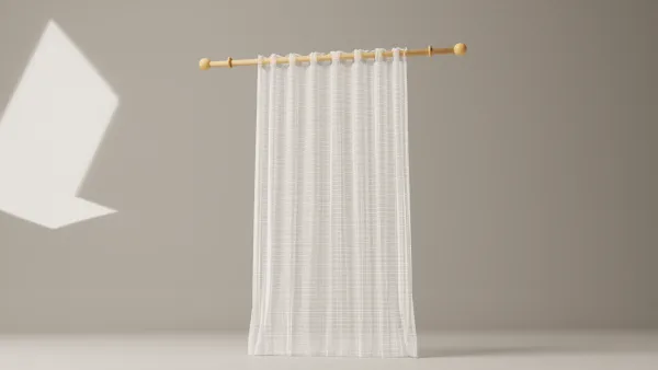 Curtain with curtain rod