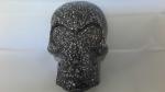 Smoky gray skull with silver glitter